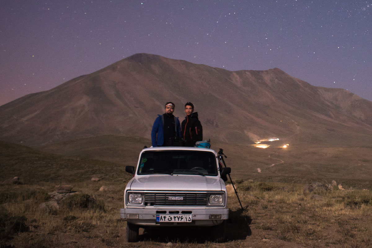 Adrin Alinejad and Yashar Azari around Sahand Mountain